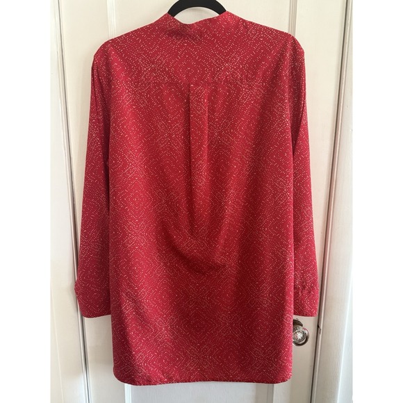 Lauren Ralph Lauren Red Tunic Blouse Women's Size 1X Classic Modest - Picture 4 of 5
